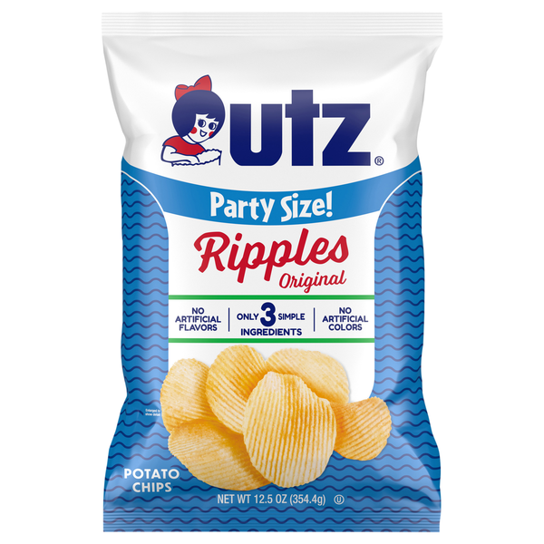 Utz Original Ripples Potato Chips Party Size