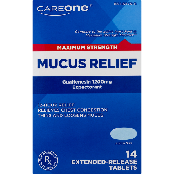 CareOne Mucus Relief Maximum Strength 1200 mg Extended-Release Tablets