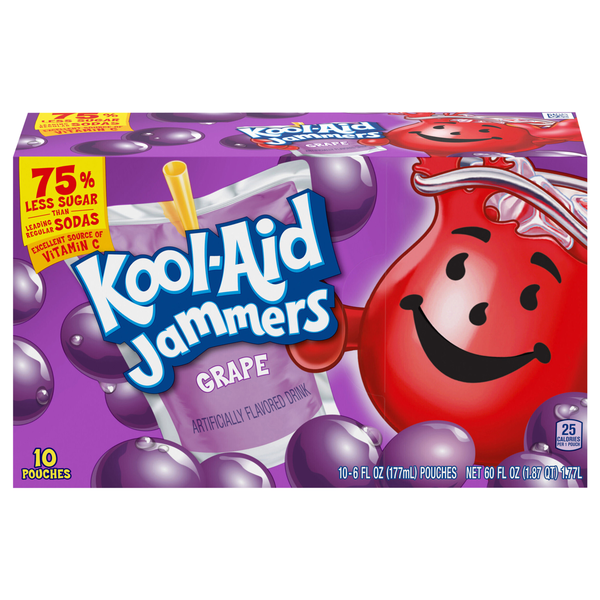 Kool-Aid Jammers Grape Juice Drink Pouches - 10 pk