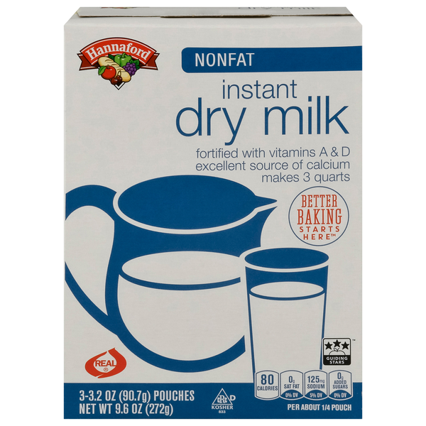 Hannaford Non Fat Instant Dry Milk - 3 ct