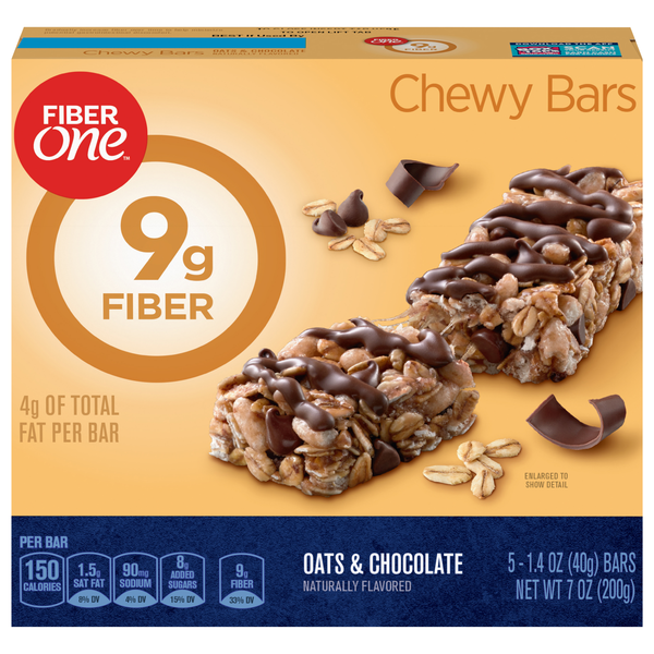 Fiber One Chewy Bars Oats & Chocolate - 5 ct
