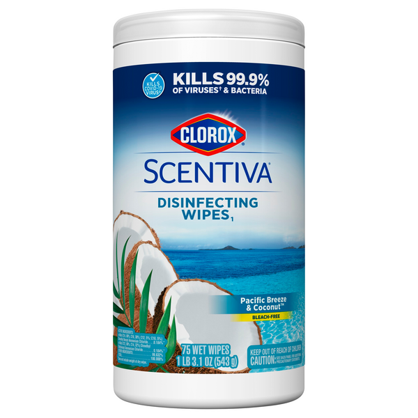 Save on Clorox Scentiva Disinfecting Wipes Pacific Breeze & Coconut