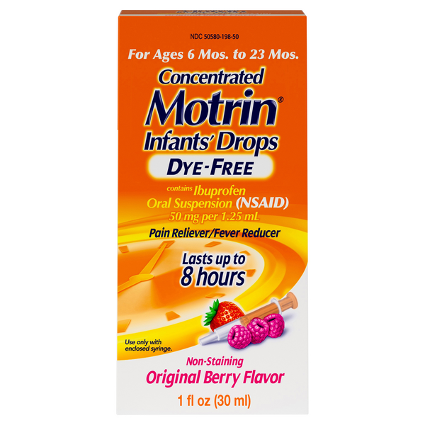 Motrin Infants' Pain Fever Dye-Free Berry Concentrate Ibuprofen Suspension