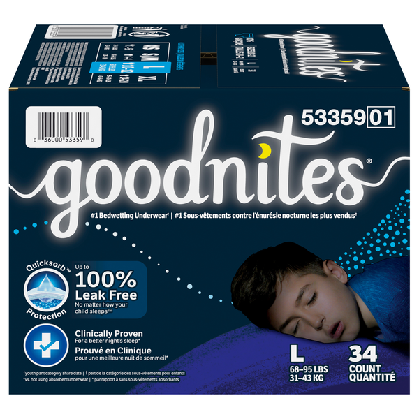 Save on GoodNites Boys L Nighttime Underwear 6895 lb Order Online