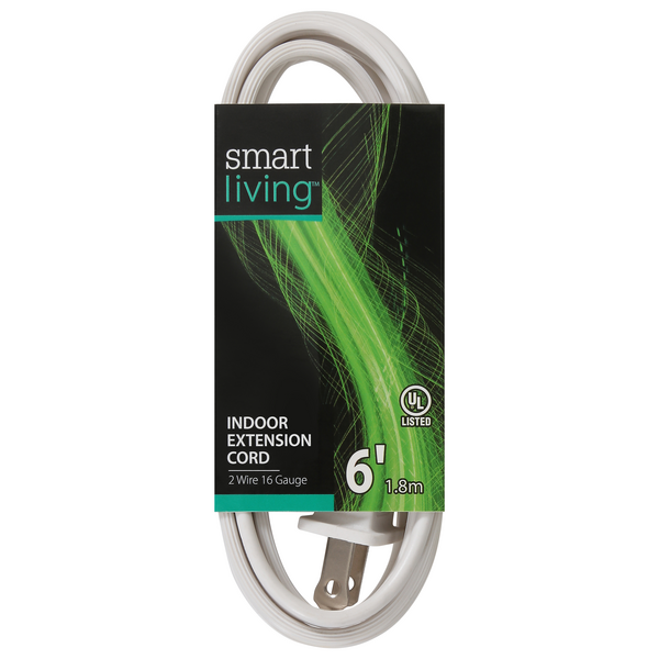 Smart Living Extension Cord Indoor White 6 Feet