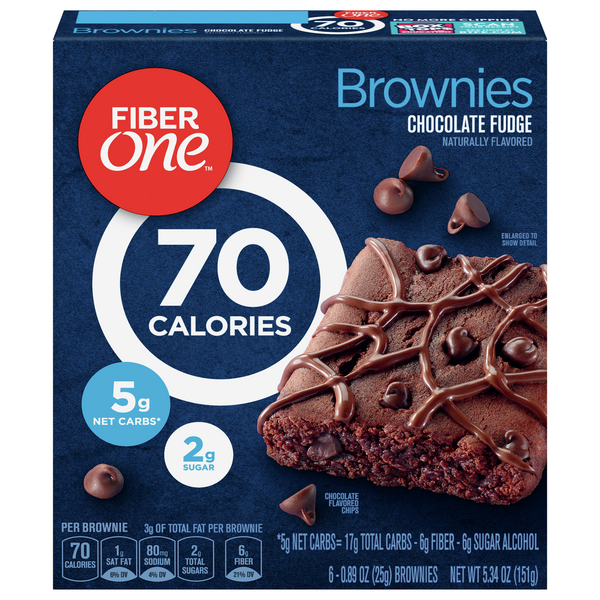 Save on Fiber One 70 Calories Brownies Chocolate Fudge 6 ct Order