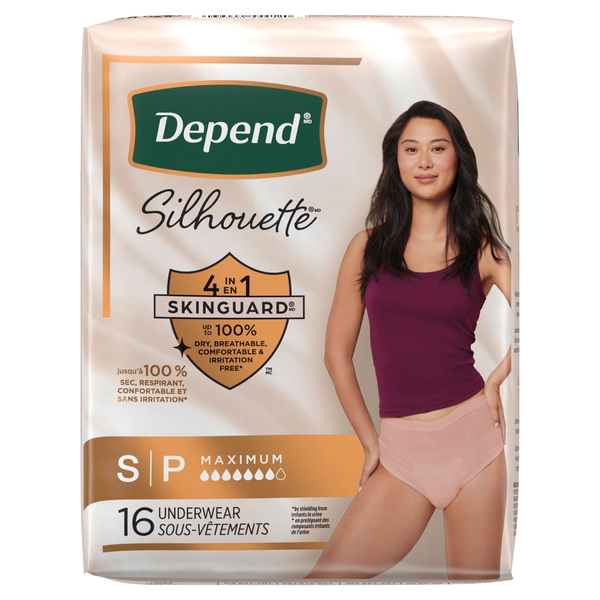 Depend Silhouette S/P Pink Women's Incontinence Underwear