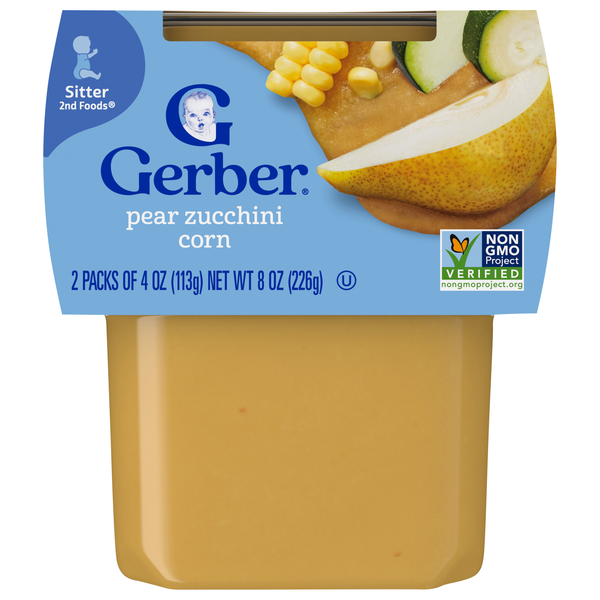 Gerber Natural 2nd Baby Food Pear Zucchini Corn - 2 ct