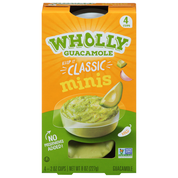 Wholly Guacamole Mild Classic Minis Single Cups - 4 ct