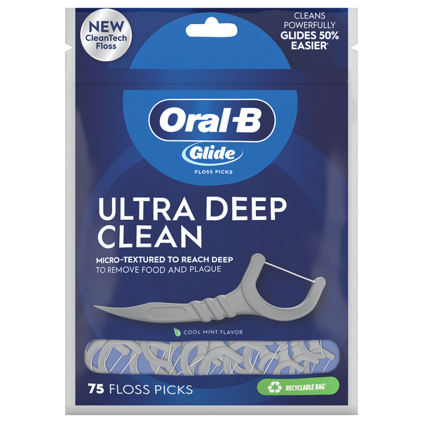 Oral-B Glide Ultra Deep Clean Floss Picks Cool Mint