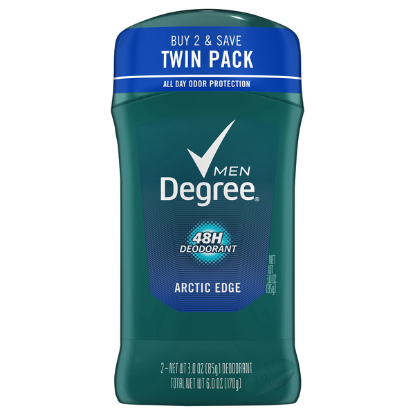 Degree Men Arctic Edge Aluminum Free 48H Deodorant Stick 3 oz/2 ct