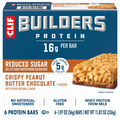 CLIF Builders Reduced Sugar Peanut Butter Chocolate Protein Bars - 6 ct