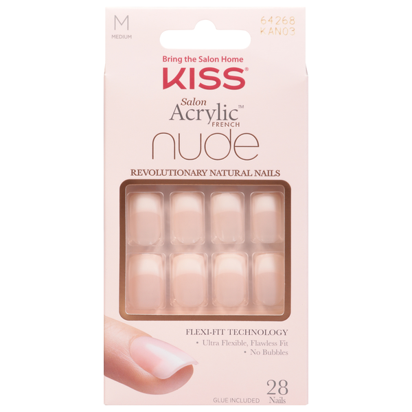 Kiss Salon Acrylic French Nude Nails Medium