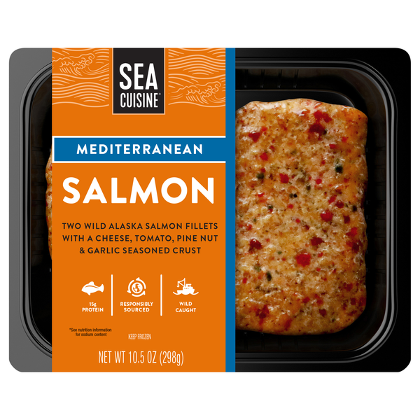 Sea Cuisine Wild Caught Mediterranean Alaska Salmon Fillets - 2 ct Frozen