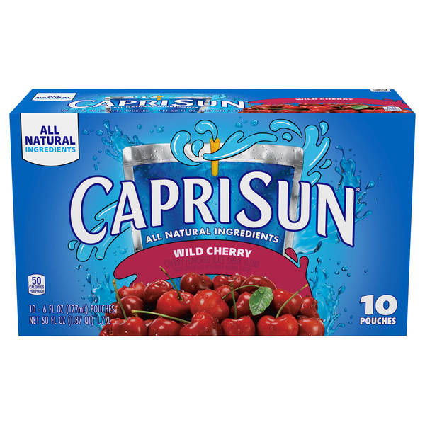 Capri Sun All Natural Wild Cherry Juice Drink Pouches - 10 pk