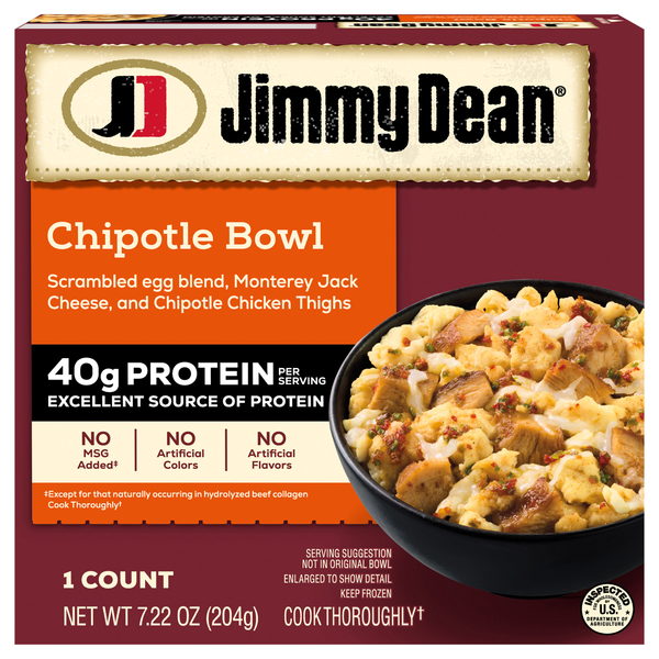 Jimmy Dean Chipotle Chicken & Egg Protein Breakfast Bowl Frozen