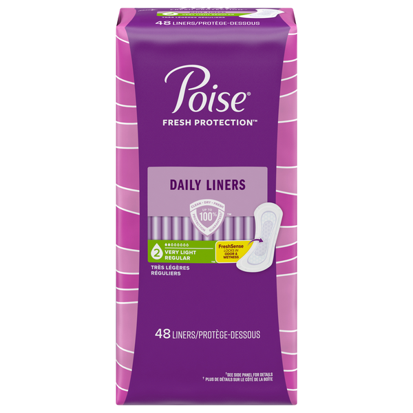 Poise Daily Incontinence Liners Regular Length Very Light Absorbency