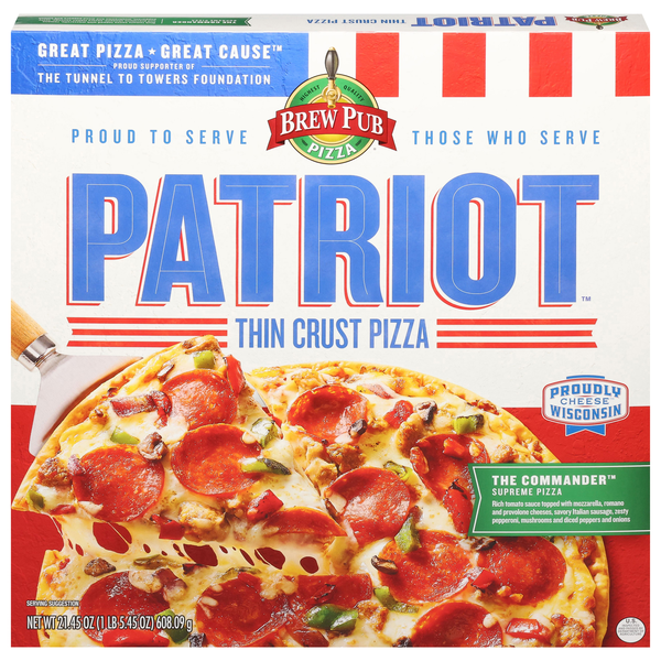 Brew Pub Patriot Thin Crust The Commander Supreme Pizza Frozen