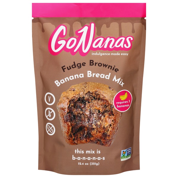 GoNanas Vegan Gluten Free Fudge Brownie Banana Bread Mix
