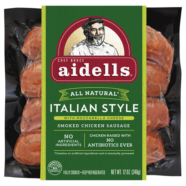 Aidells Natural Italian Style w/Mozzarella Smoked Chicken Sausage - 4 ct