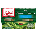 Libby's Cut Green Beans with Sea Salt Microwavable Cups - 4 ct