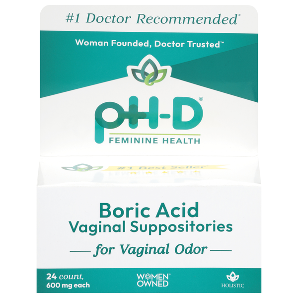 PH-D Feminine Health Boric Acid Vaginal Suppositories