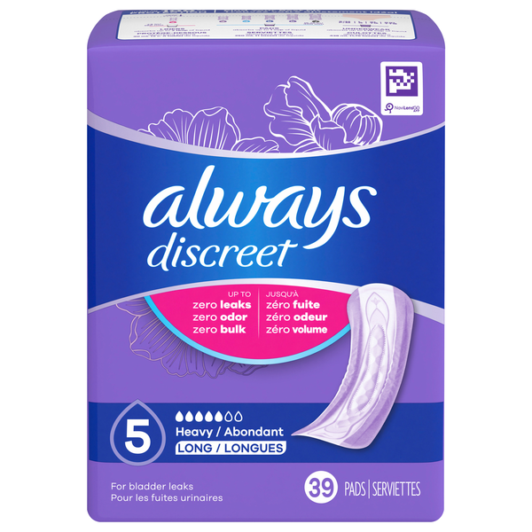 Always Discreet Bladder Leak Pads Size 5 Long