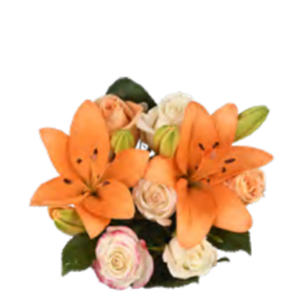 Giant Color Collection Pumpkin Spice Lily Rose Bouquet