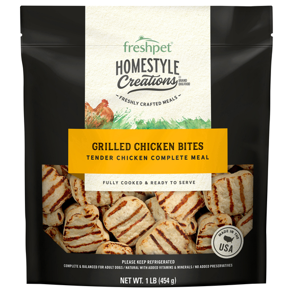 Freshpet Homestyle Creations Grilled Chicken Bites Dog Food Refrigerated