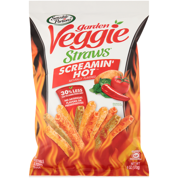 Sensible Portions Gluten Free Screamin' Hot Garden Veggie Straws