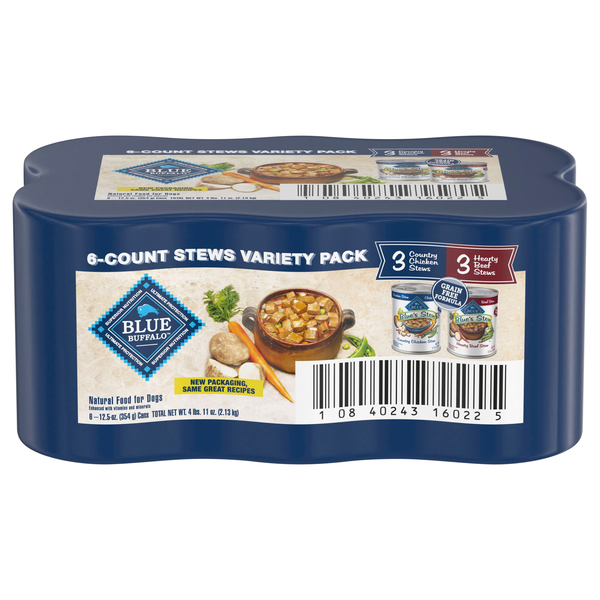 Blue Buffalo Natural Grain Free Stews Variety Pack Wet Dog Food - 6 ct