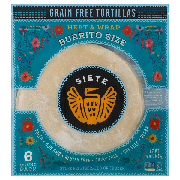 Save on Siete Tortillas Grain Free Burrito Size Gluten Free 6 ct Order Online Delivery GIANT