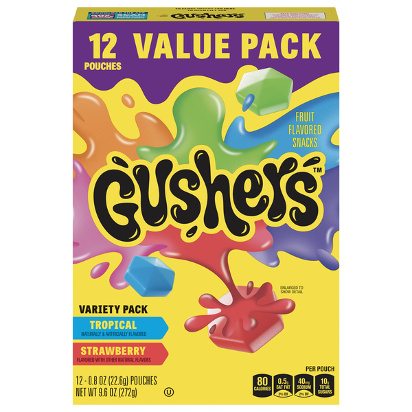 Gushers Tropical & Strawberry Fruit Flavored Snacks - 12 ct