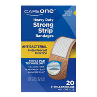 CareOne Bandages Heavy Duty Strong Strip Antibacterial 1 X 3.25 Inch