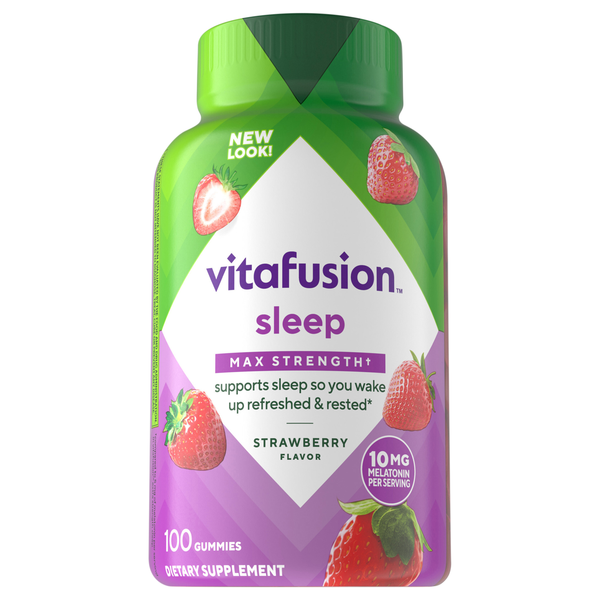vitafusion Melatonin 10 mg Gummies Max Strength Strawberry