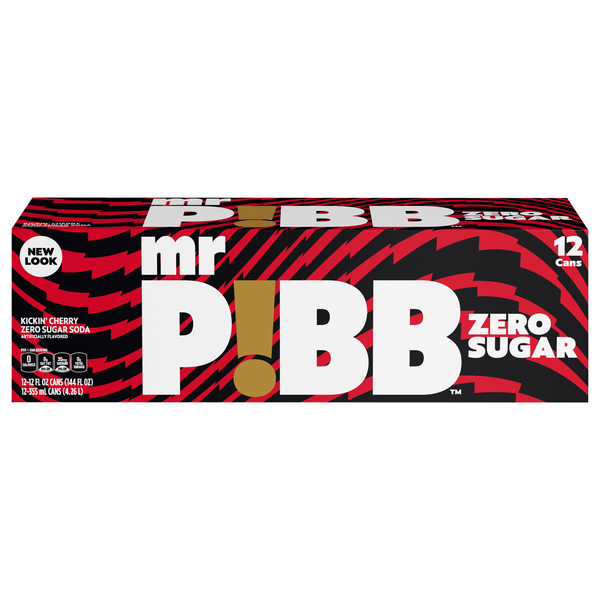 Mr. Pibb Zero Sugar Cherry Soda Fridge Pack - 12 pk