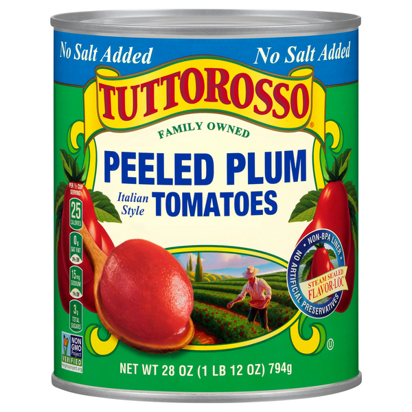 Tuttorosso No Salt Added Italian Style Peeled Plum Tomatoes