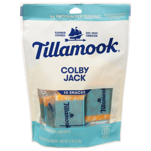 Save on Tillamook Snack Portions Colby & Monterey Jack Cheese 10 ct