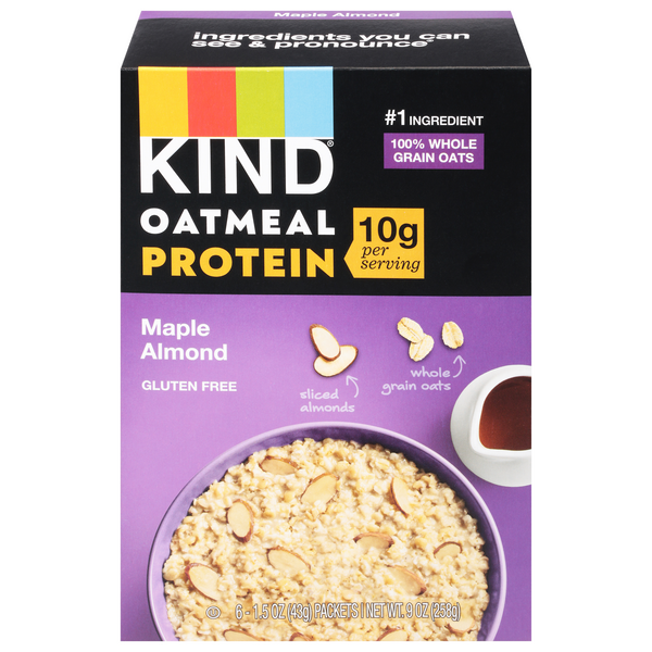 Save on KIND Oatmeal Protein Maple Almond Gluten Free 6 ct Order