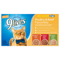 9Lives Poultry & Beef Favorites Hearty Cuts Variety Wet Cat Food - 24 ct