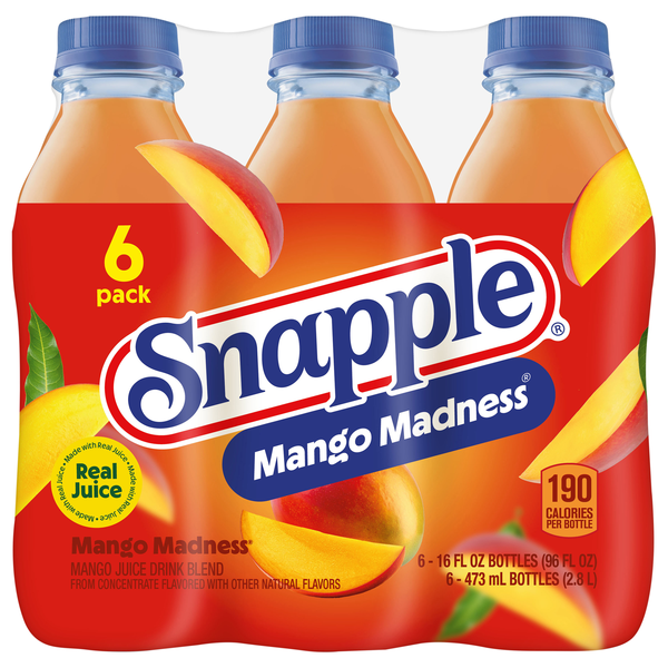 Snapple All Natural Mango Madness Juice Drink - 6 pk