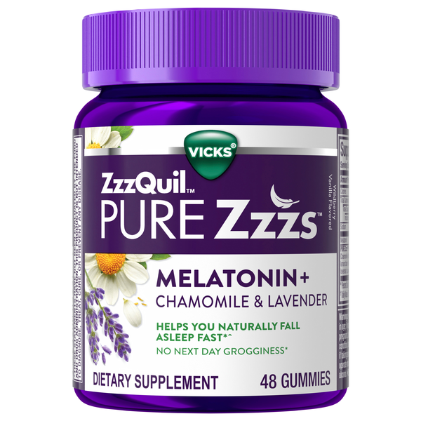 Vicks ZzzQuil Pure Zzzs Melatonin + Chamomile & Lavender Gummies
