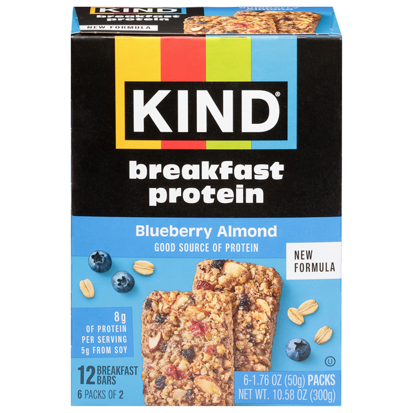 Kind Blueberry Almond Protein Breakfast Bars - 12 ct