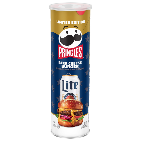 Pringles Beer Cheeseburger Flavored Potato Crisps
