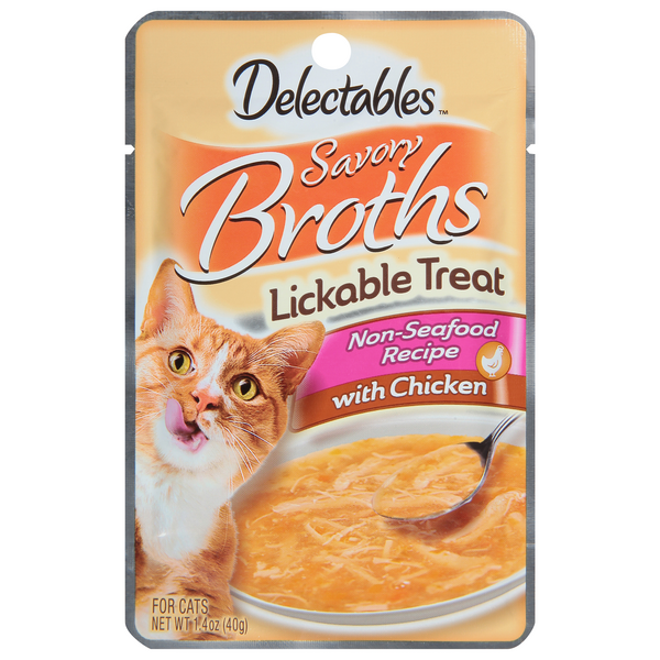 Delectables Savory Broths Non-Seafood with Chicken Lickable Cat Treat