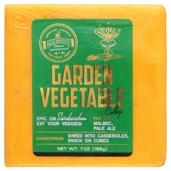 Save on New Bridge Cheese Inspirations Garden Vegetable Colby Cheese