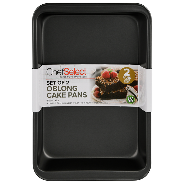 ChefSelect Oblong Cake Pan Non-Stick 9 x 13 Inch