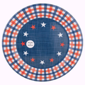 Smart Living Summer Round Plate Patriotic Plaid