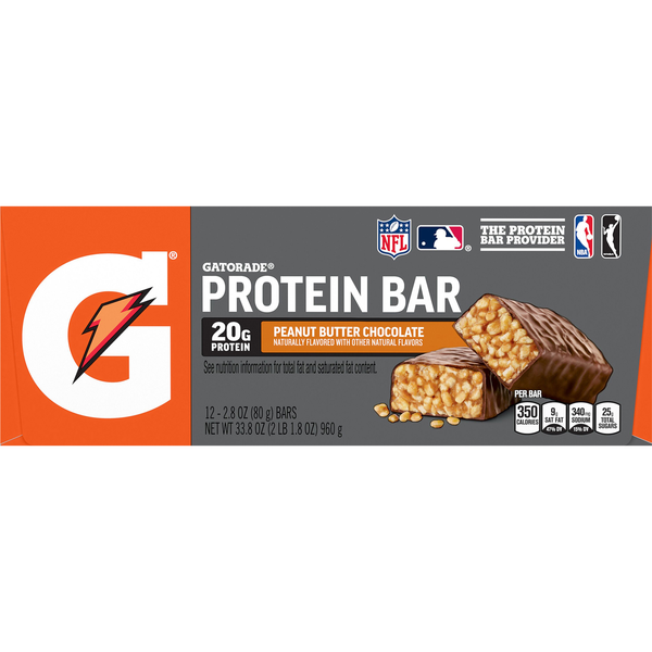 Gatorade Peanut Butter Chocolate 20g Protein Bars - 12 ct