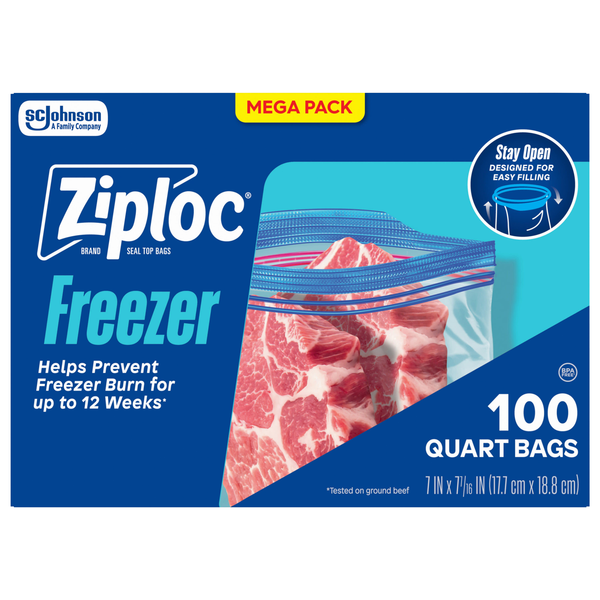Ziploc Quart Size Seal Top Freezer Bags